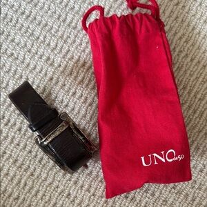 UNO de 50 Black Leather Bracelet with Silver Accents